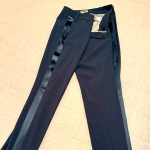 Zadig&Voltaire women's Prune tailored sapphire grey blue satin pants size 36